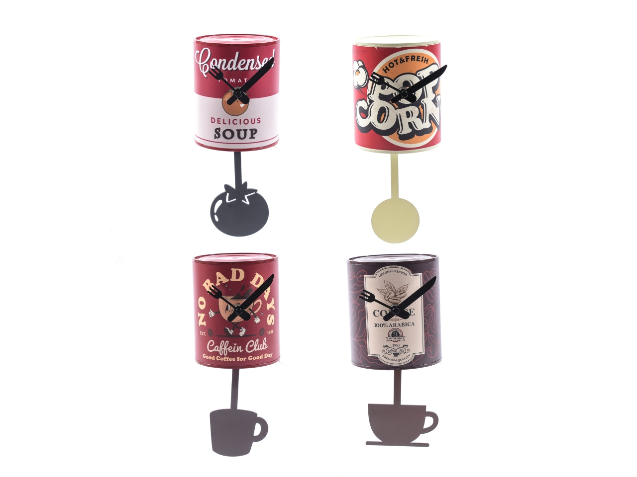 Orologio da parete con pendolo d.10x24cm decori assortiti