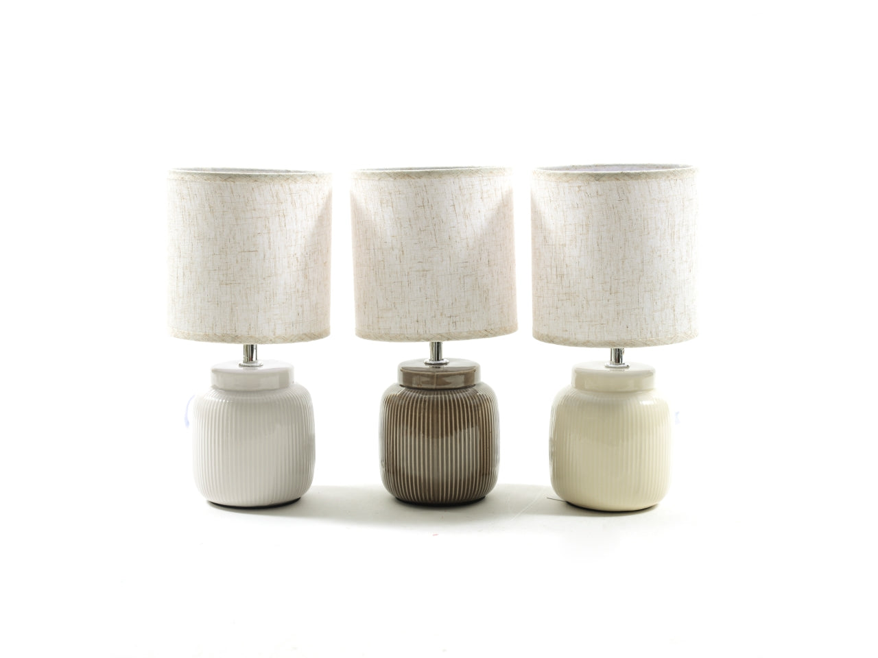 Lampada con base in ceramica d.13xh.27cm colori assortiti scatola bianca