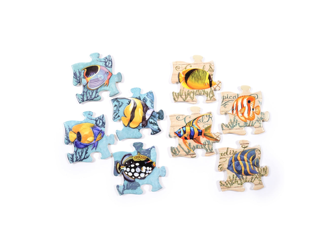 Sottobicchieri puzzle set da 4 11x11cm decori assortiti confezione regalo