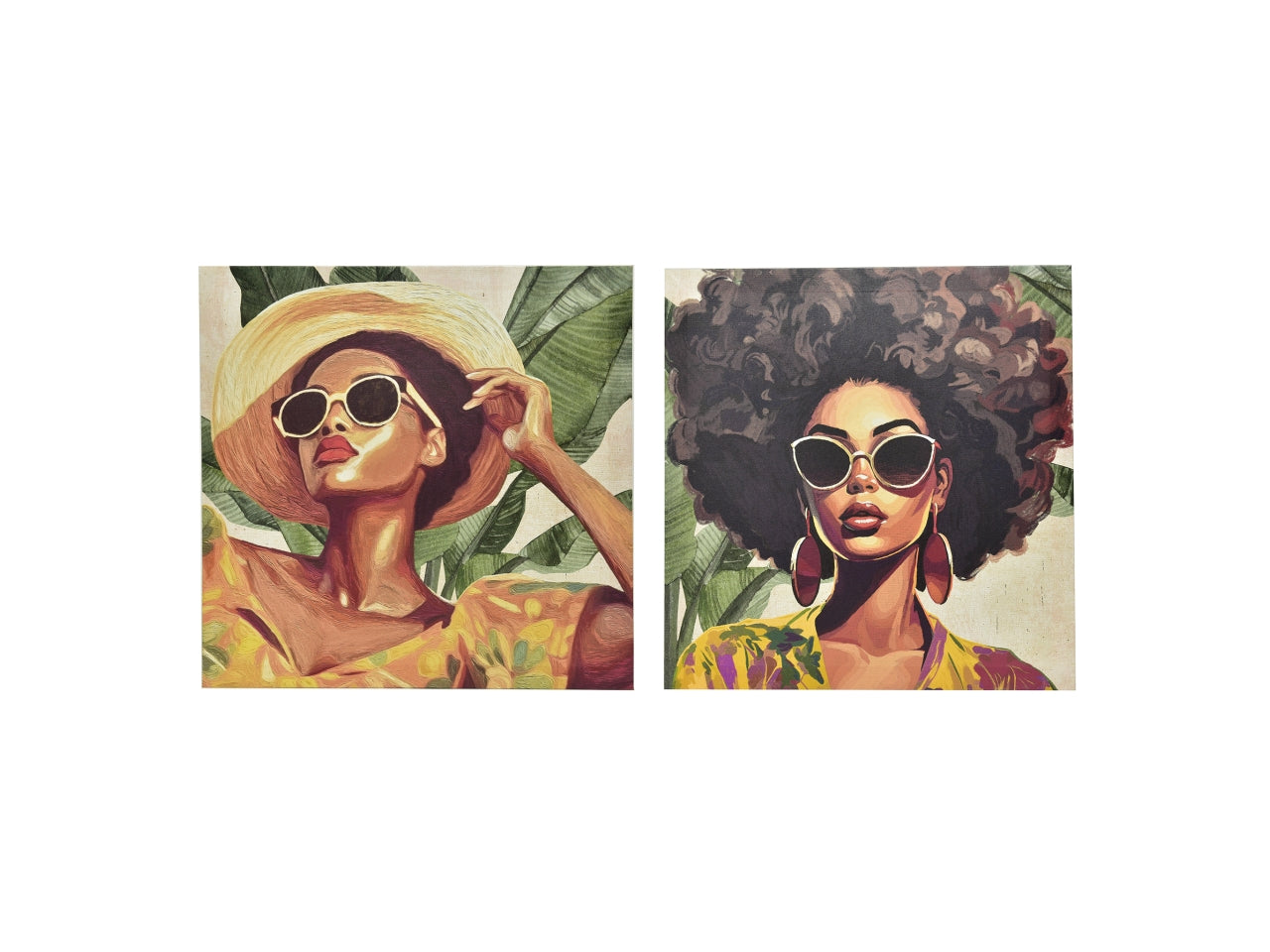 Quadro dipinto ritratto in canvas 40x40xh.1cm design assortiti in confezione termoretratta