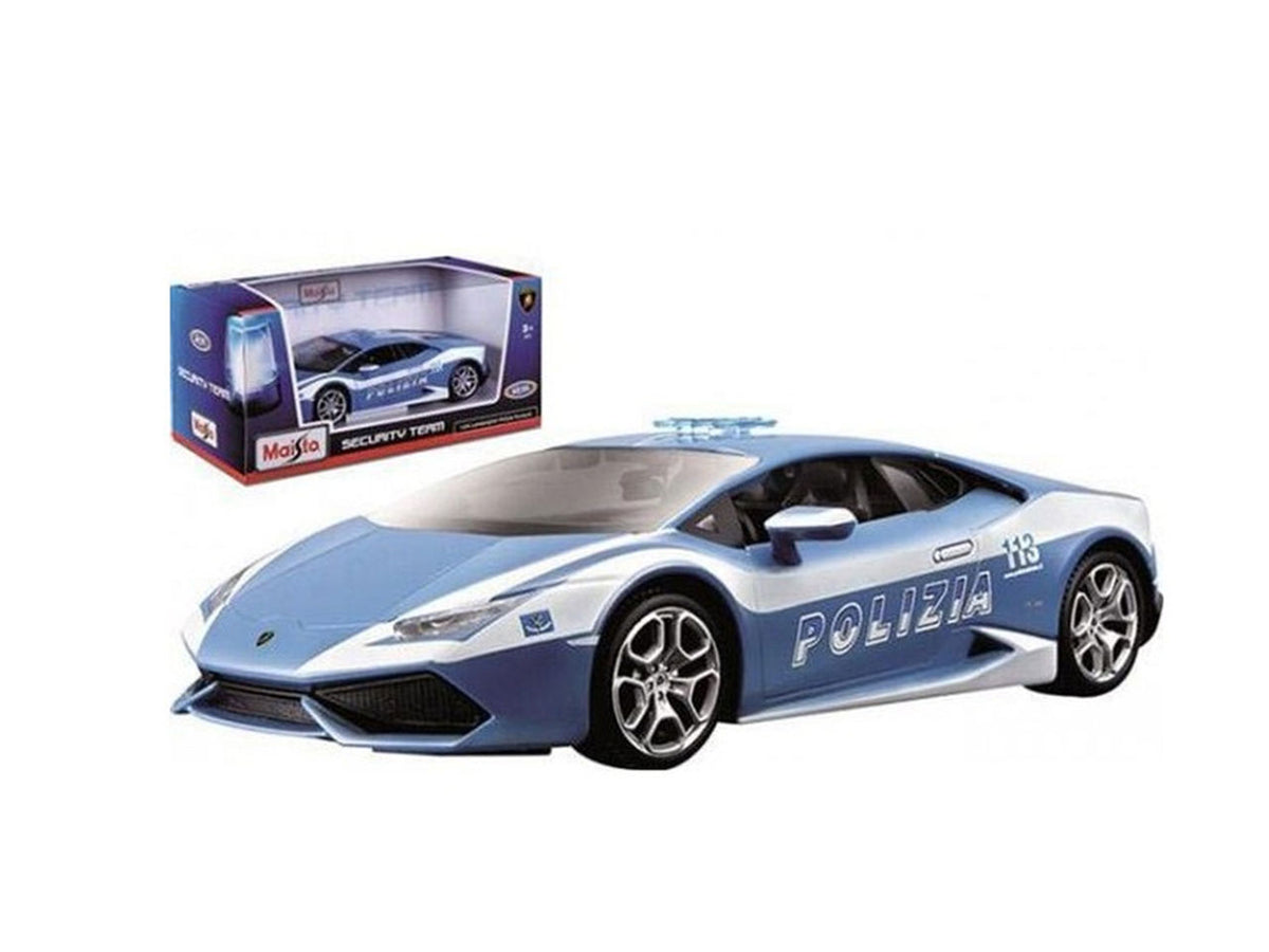 Auto Lamborghini Huracan Polizia - Scala 1:24: Die-cast, Licenza Ufficiale Lamborghini Polizia, Dettagli Realistici, Dimensioni 10,5x11,4x22,9 cm, Età 3+ | Maisto