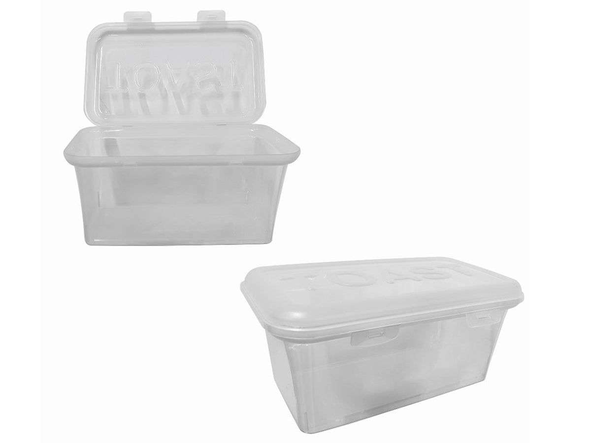 Box porta confezione toast in plastica trasparente con scritta a rilievo 29x17x13,5 cm - Brio & Bio