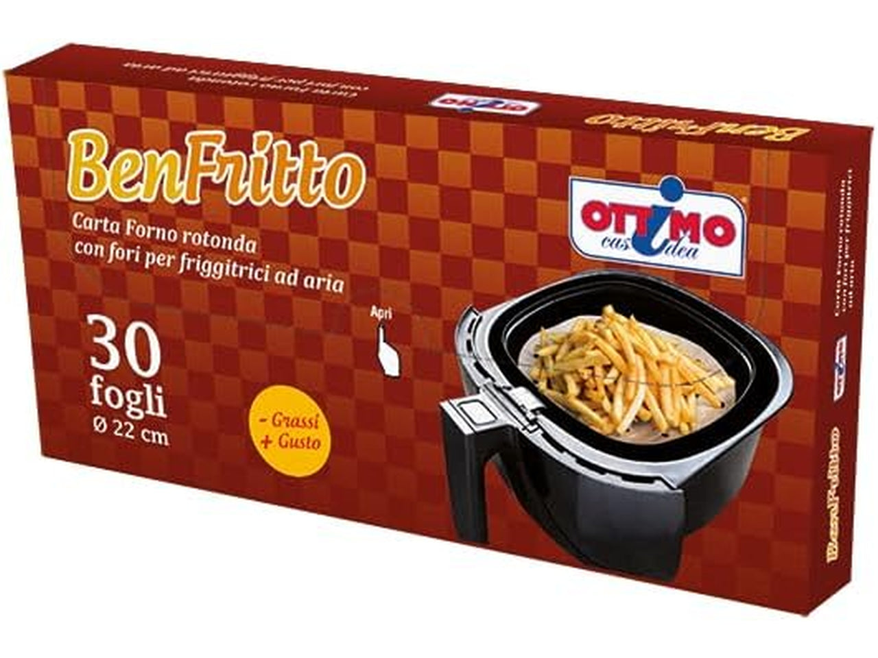 30 fogli carta forno con buchi per friggitrice ad aria benfritto rotonda 22cm ottimo