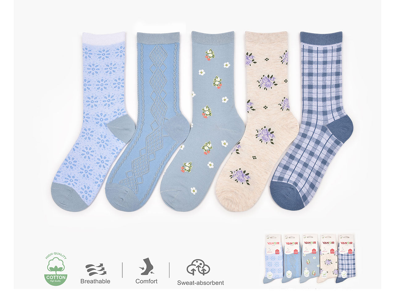 Calza da donna taglia 35-40 colori e fantasie assortite $