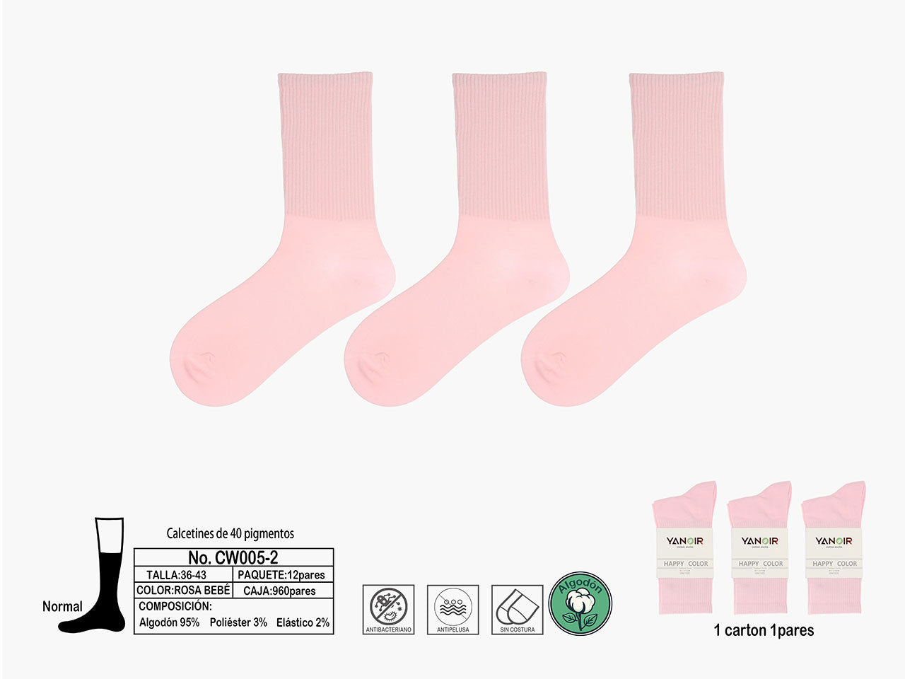 Calzini unisex disponibili in diversi colori $