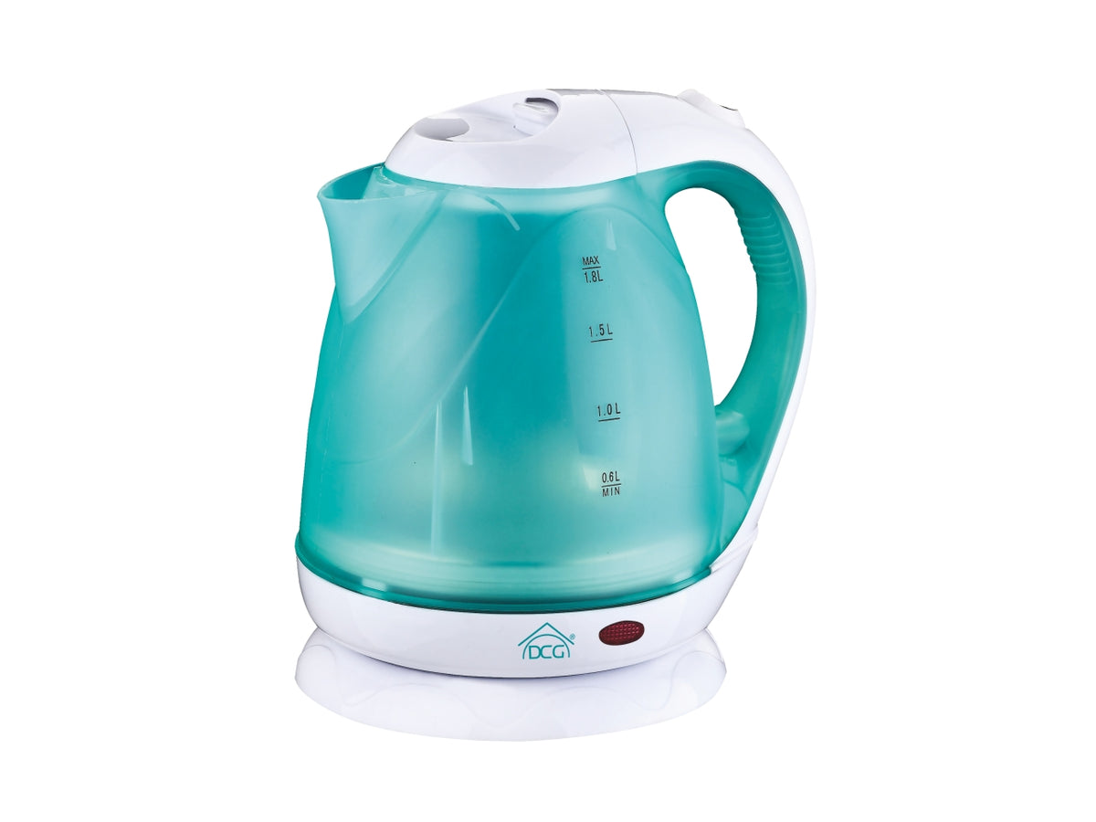 Bollitore elettrico 1,8l con base di ricarica e caraffa in plastica 2200w 17,3x17,3xh.22,8cm