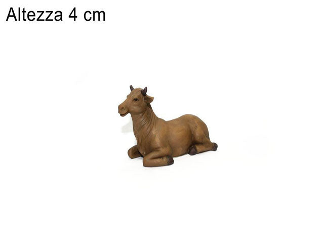 Bue in resina 4cm per natività da 9cm