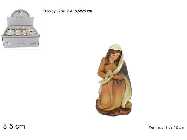 Madonna in resina 8,5cm per natività da 12cm