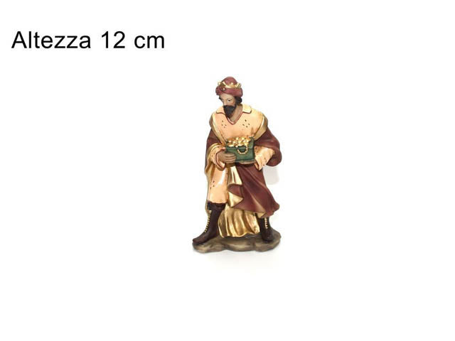 Melchiorre in resina 11,5cm per natività da 12cm