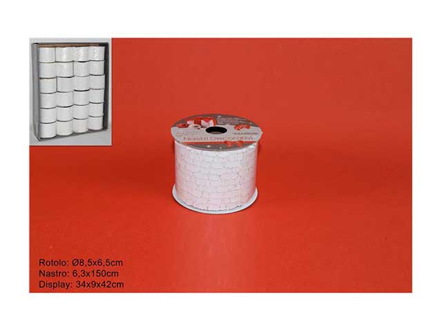 Nastro 6,3x150cm paillet.bianco mn000764c