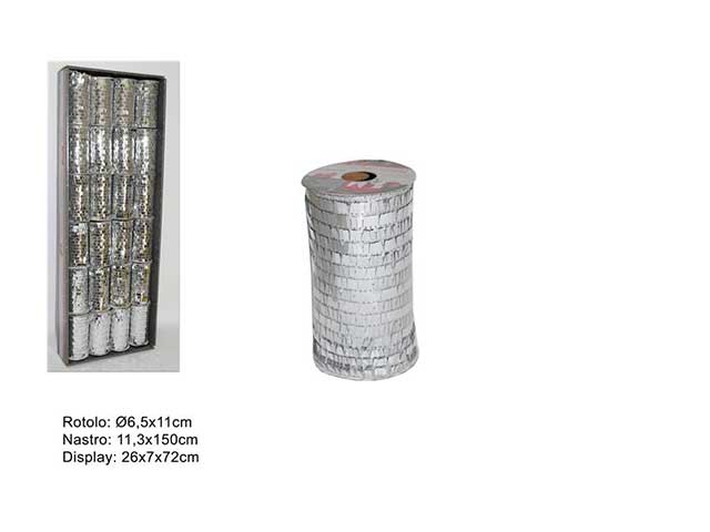 Nastro 11,3x150cm paillet.silver mn000765b