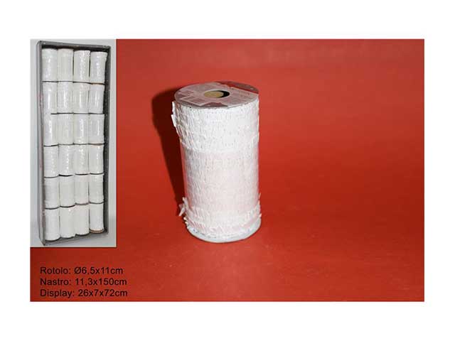 Nastro 11,3x150cm paillet.bianco mn000765c