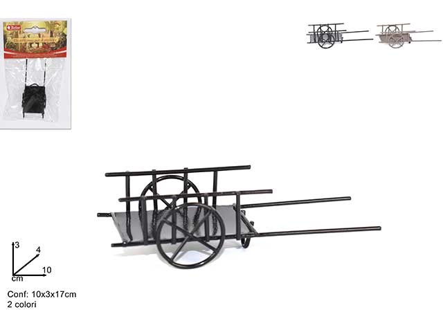 Accessorio per presepe, carretto metallo hw192341-bk/rt