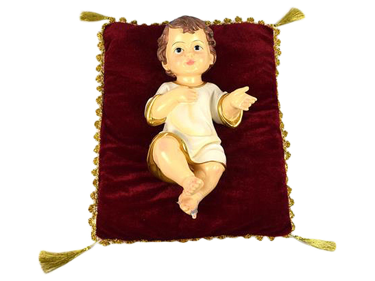 Gesù bambino 34cm su cuscino