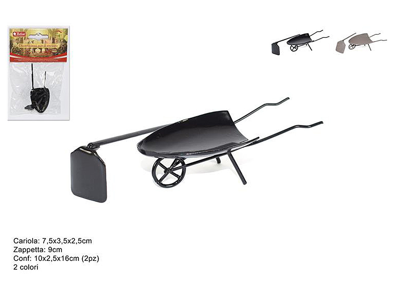 Cariola con zappetta in metallo