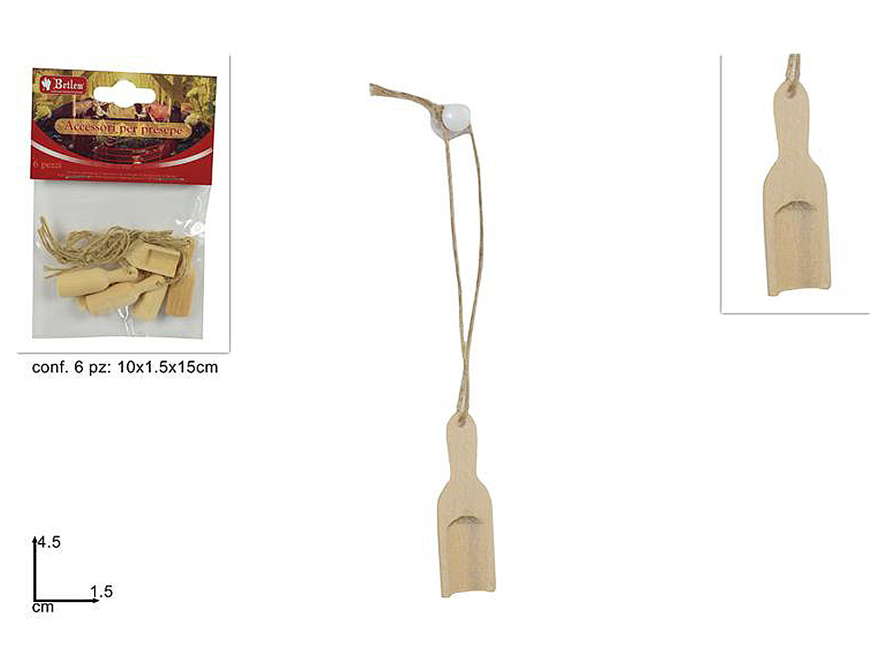 Accessorio per presepe, palette in legno 6 pezzi mo002851