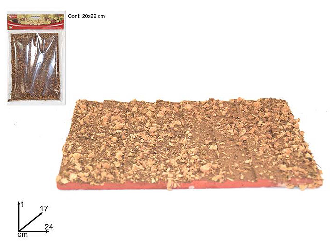 Accessorio per presepe, busta tegola 24x17 con sughero gi009607