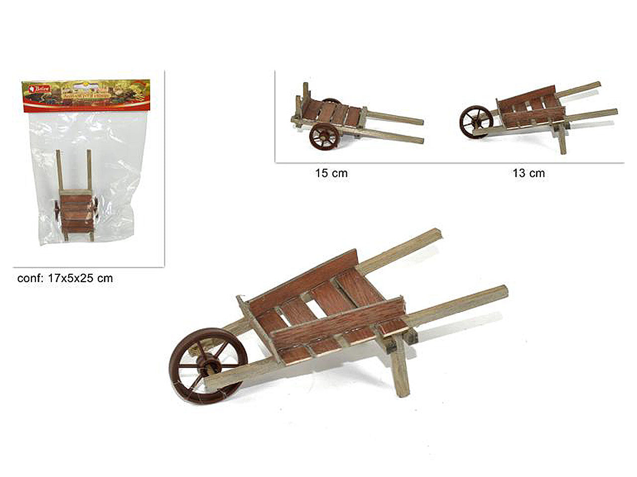 Carretto/carriola legno 2ass art. 86338con 86441