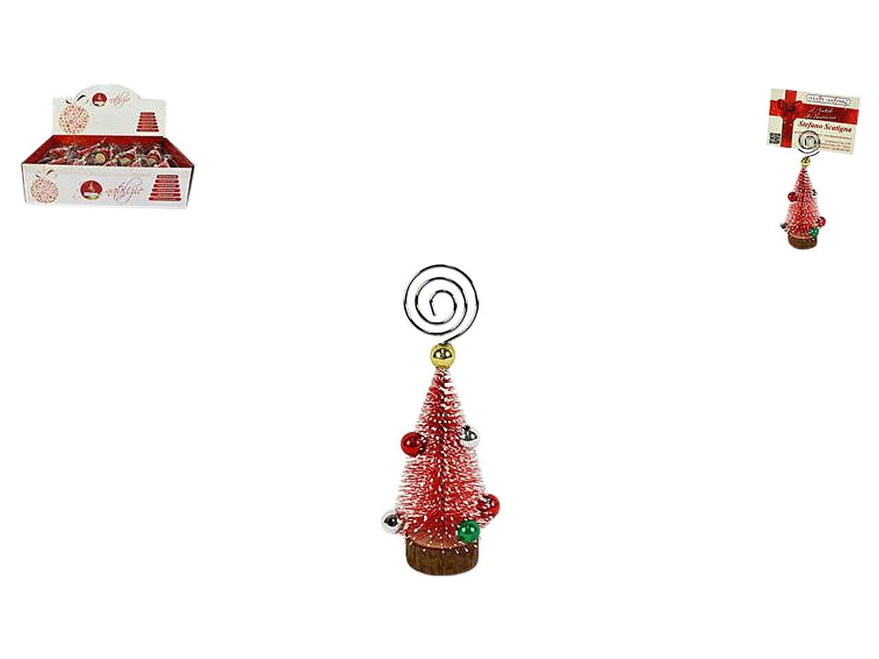 Segna posto albero con palline rosse