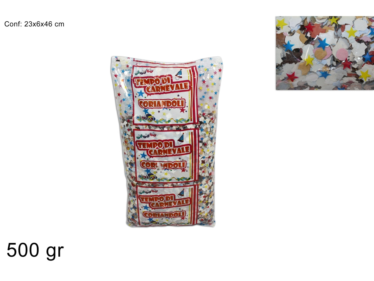 Coriandoli in busta da 500gr