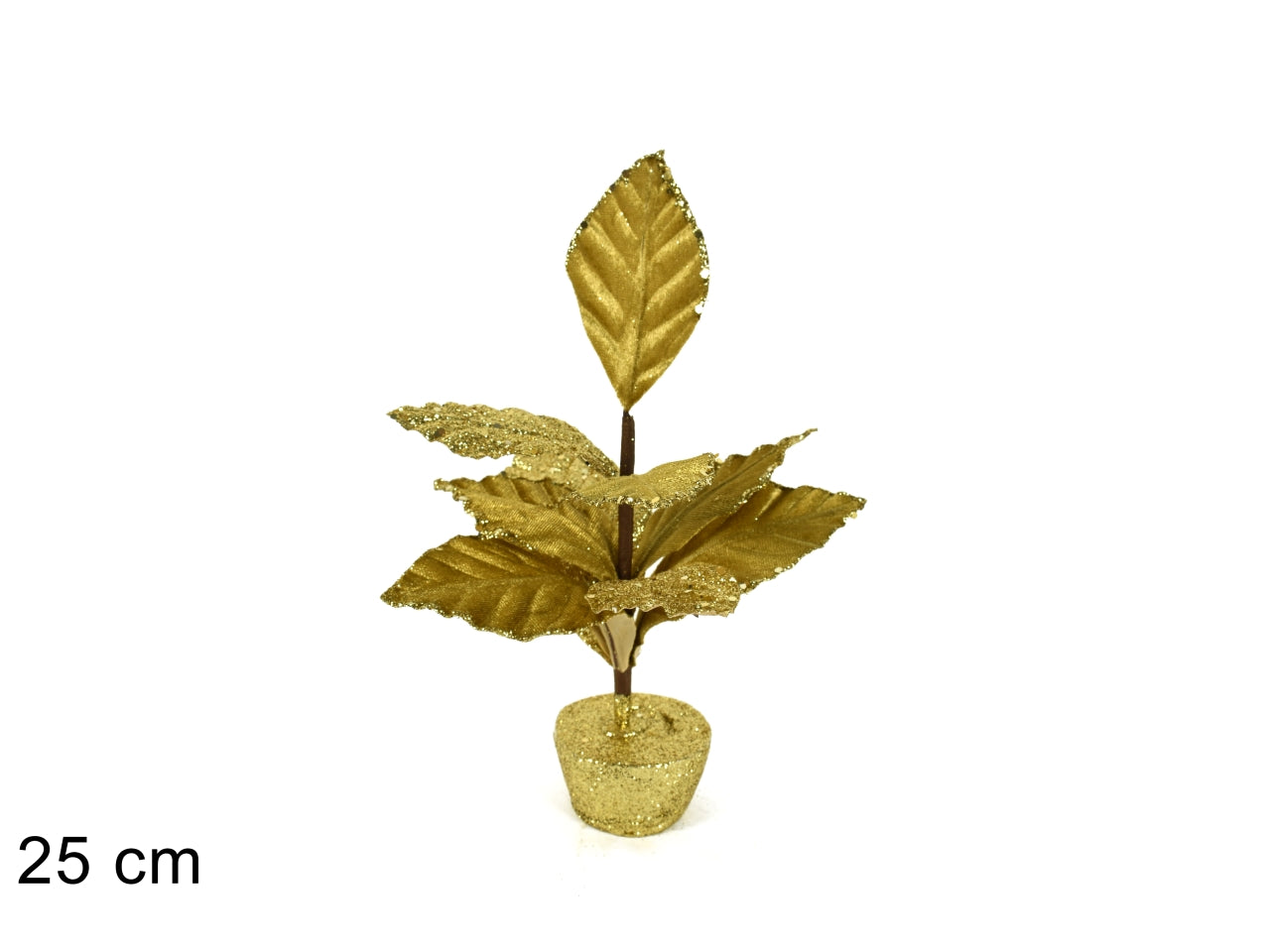 Pianta con foglie 25cm oro