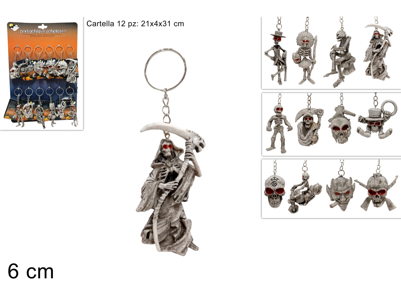 Portachiavi scheletro modelli assortiti