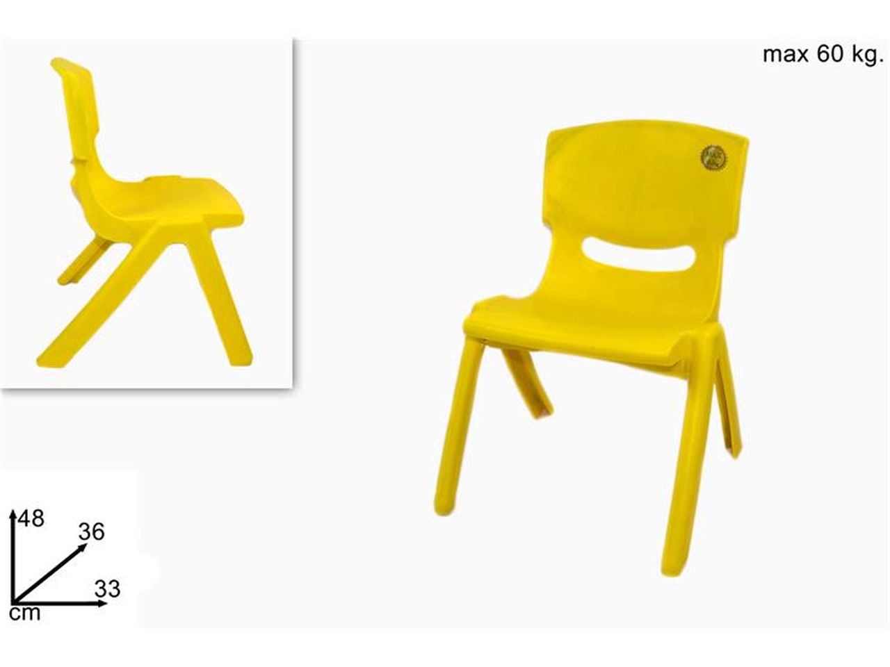 Sedia bimbo di colore gialla