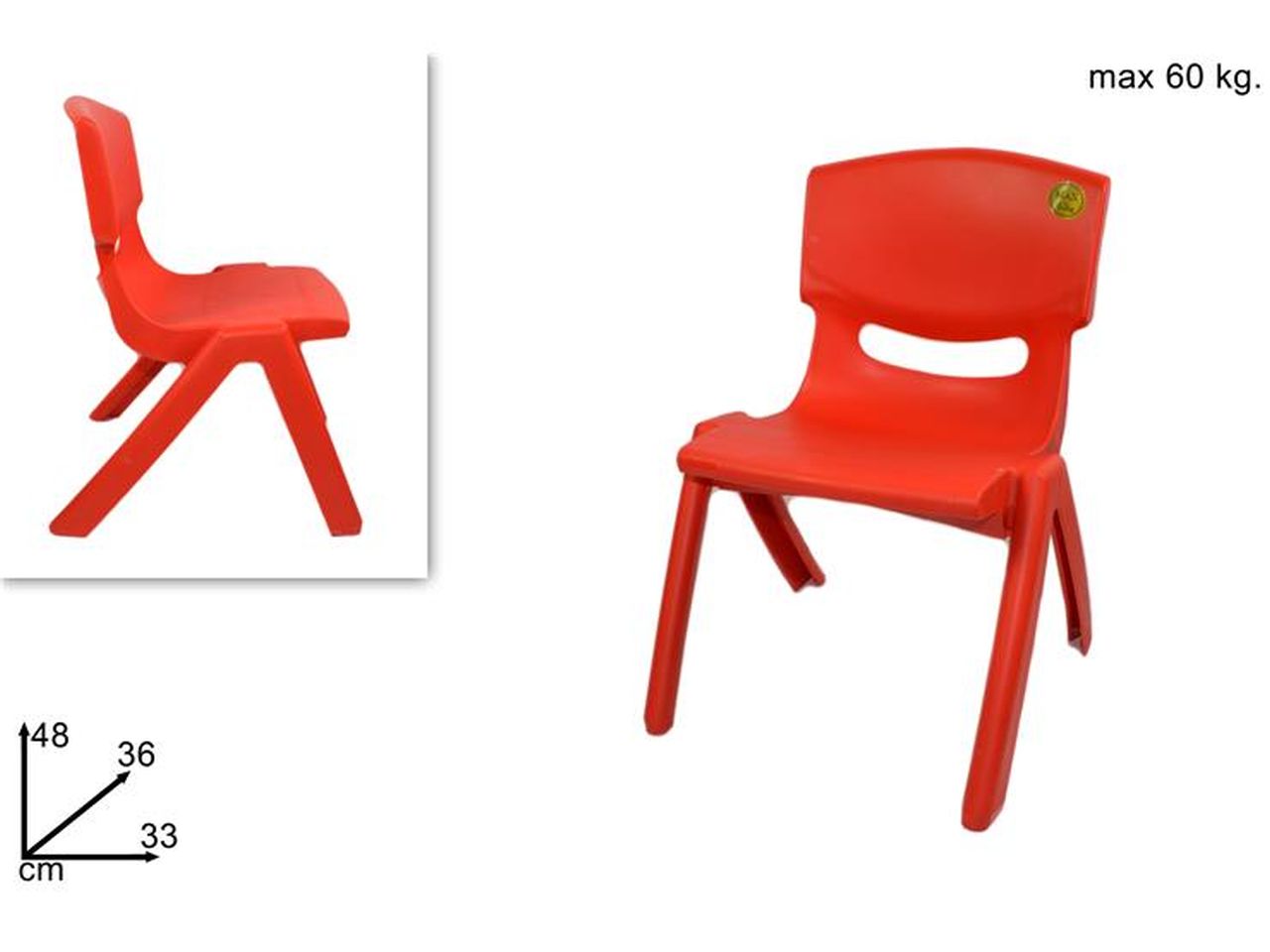 Sedia per bimbi rossa