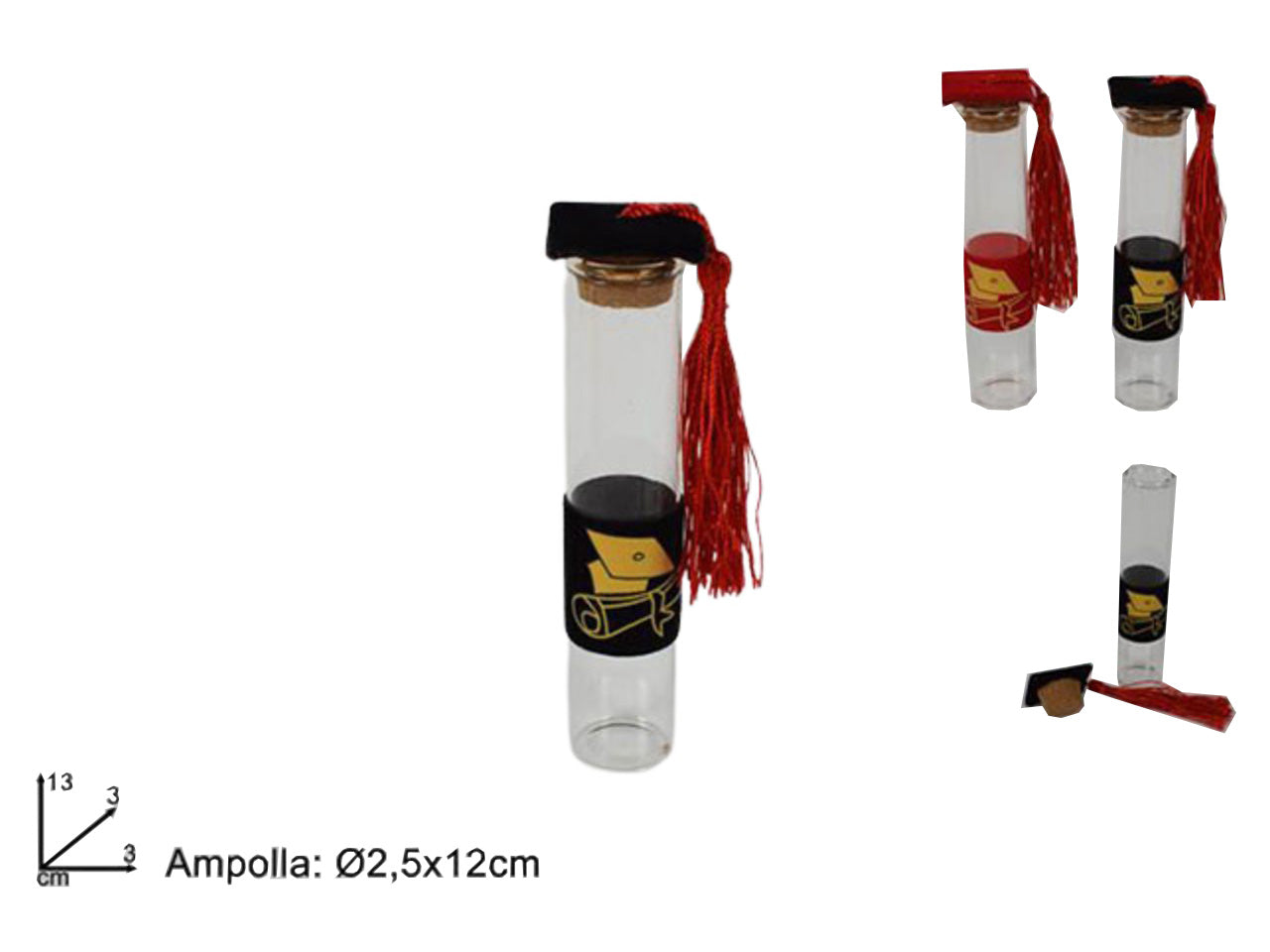 Ampolla vetro laurea 12x2.5cm ro007074