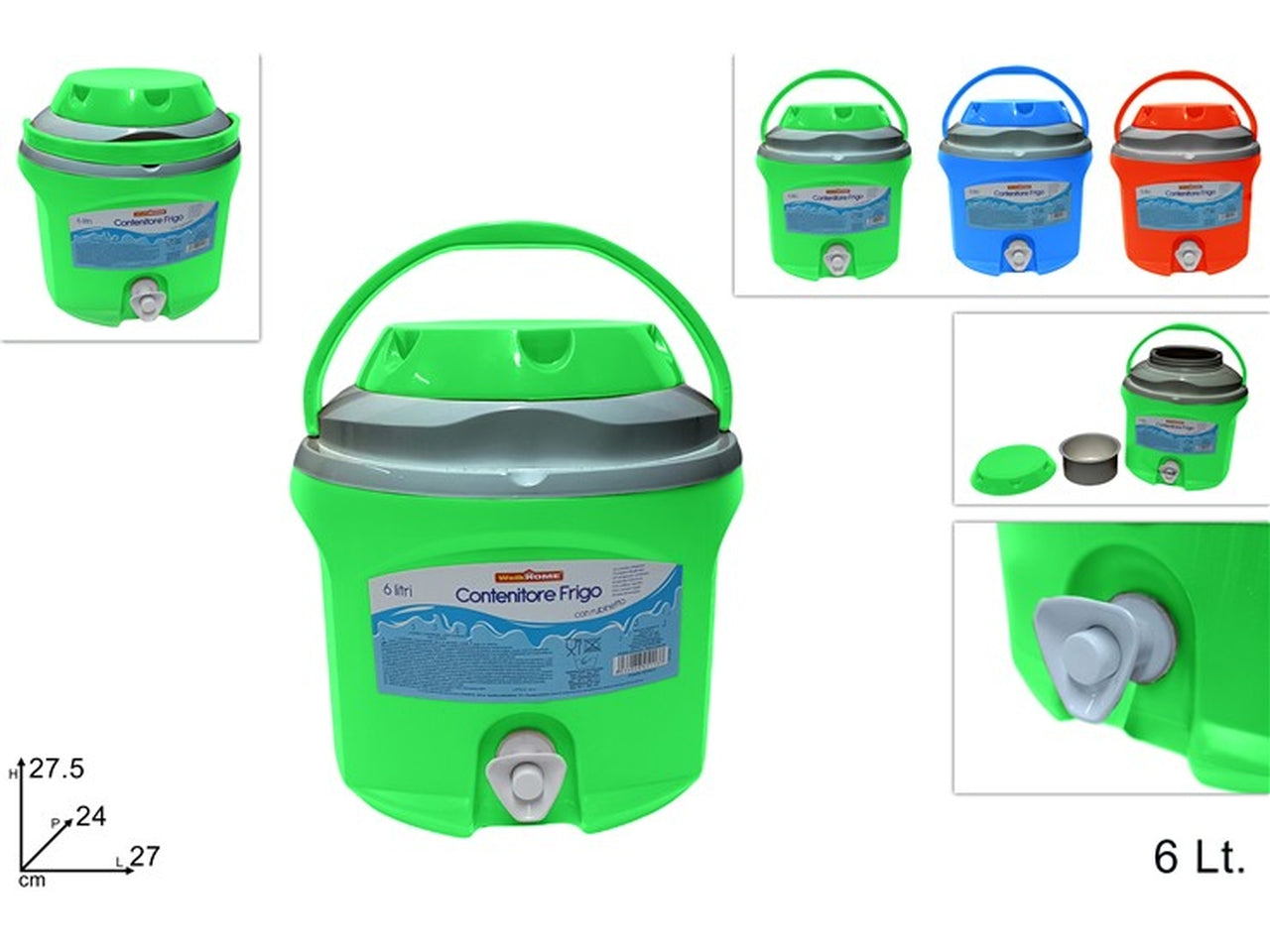 Contenitore frigo con rubinetto 6lt 3 assortiti