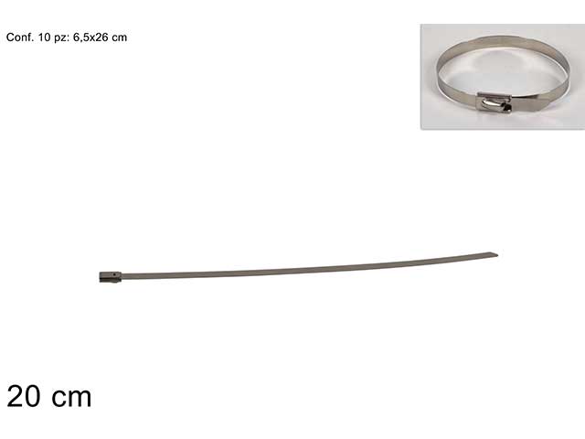 Fascette metallo 20cm 10 pezzi 2018792