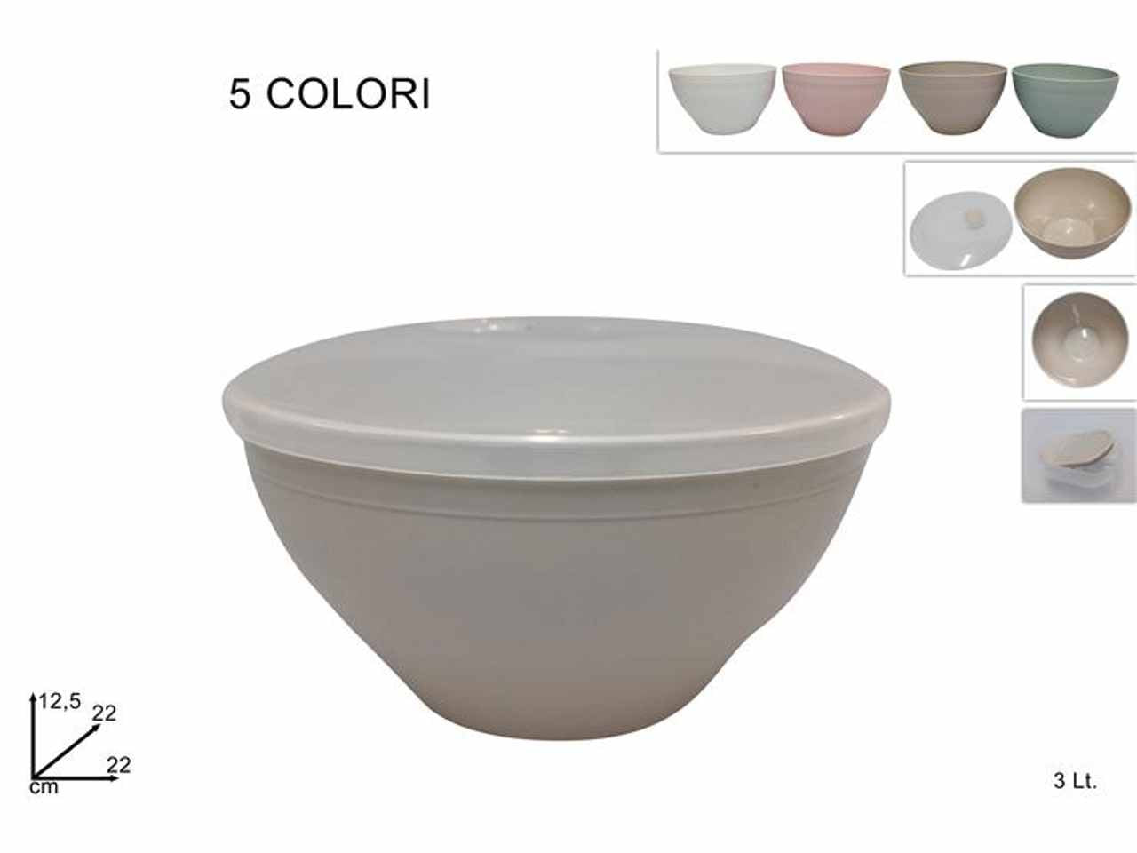 Coppa da 3 litri con coperchio trasparente