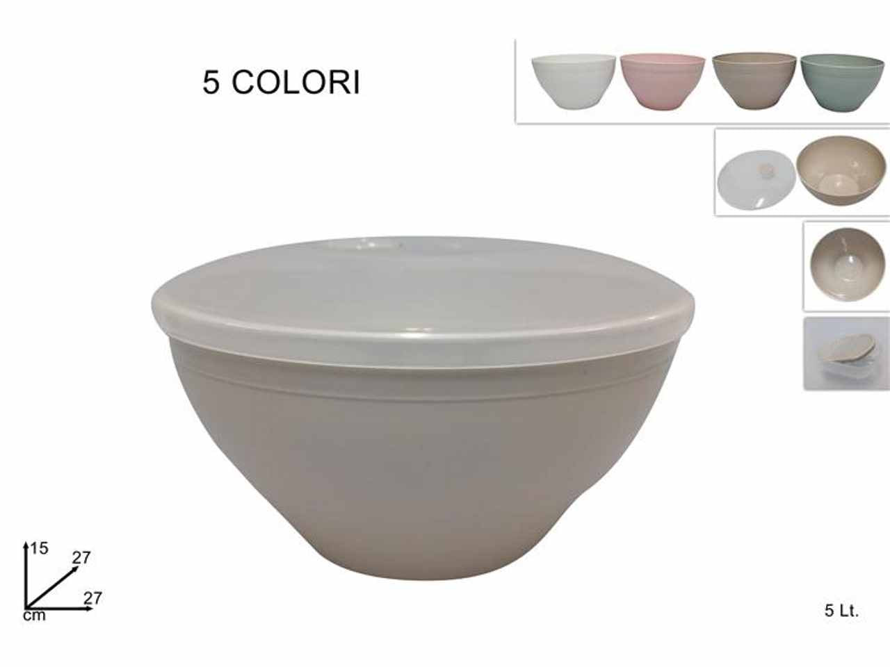 Coppa da 5 litri con coperchio trasparente