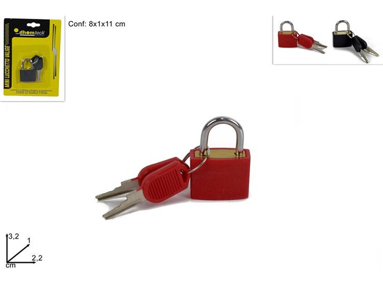 Mini lucchetto per valige in colori assortiti