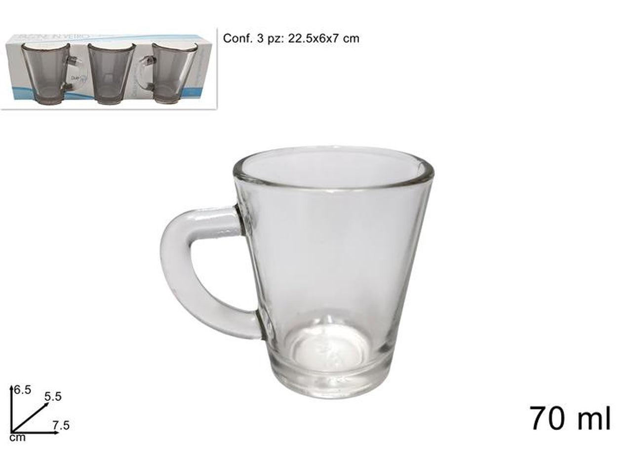 Tazzine di vetro - confezione con 4 tazzine