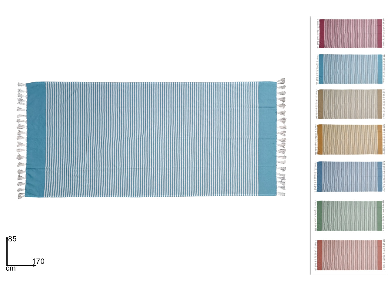 Telo mare in cotone rigato 85x170cm colori assortiti - Onshore