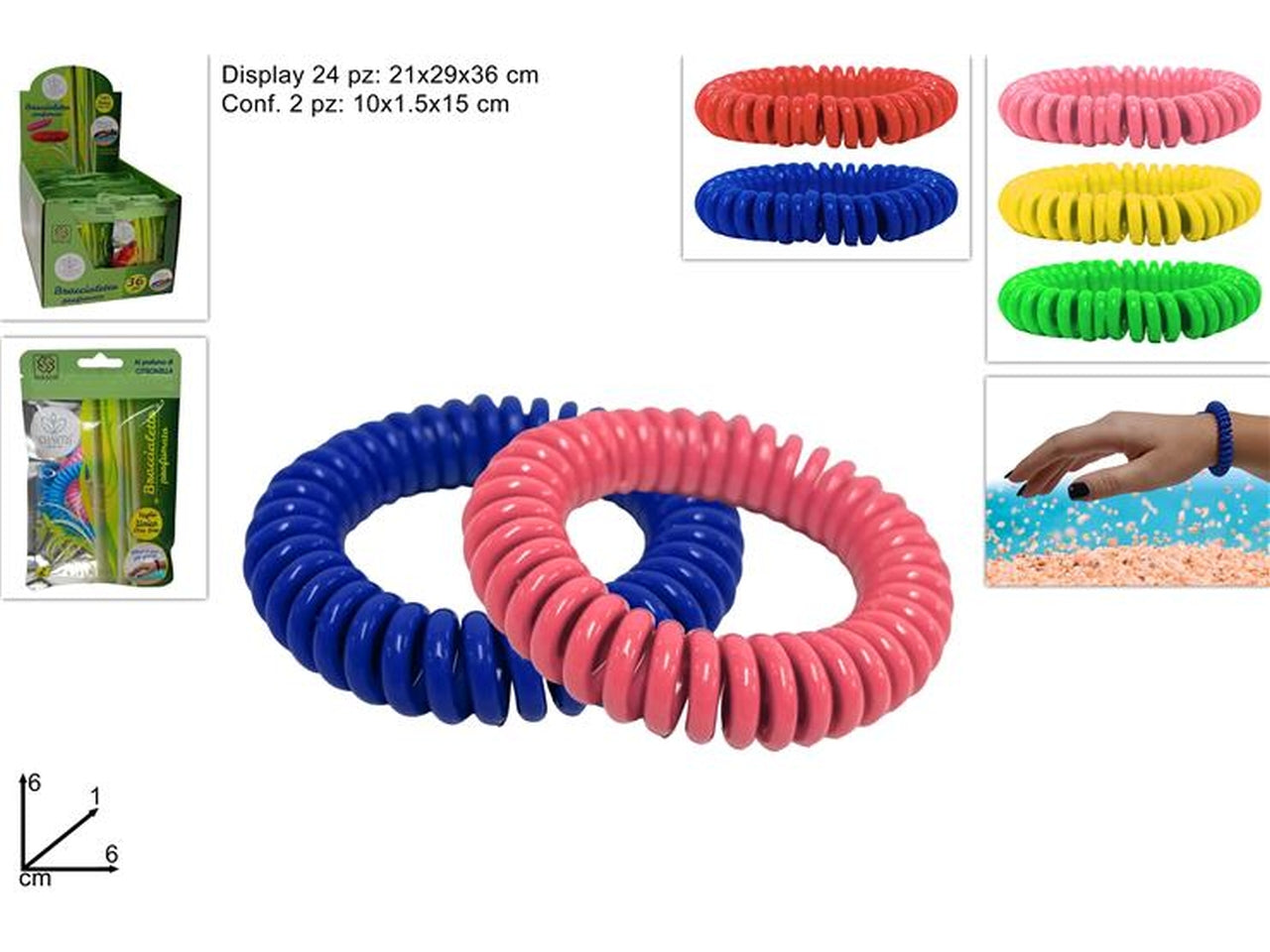 Braccialetti profumati set da 2 pezzi disponibile in colori assortiti