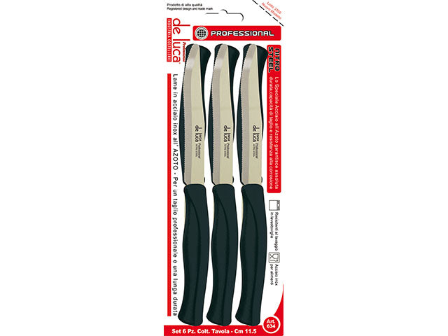 Coltelli 6 pezzi neri 634-n