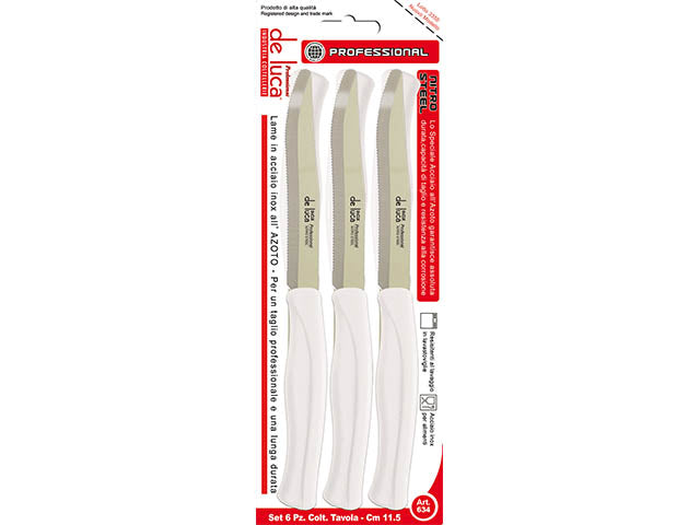 Coltelli 6 pezzi bianchi 634-b