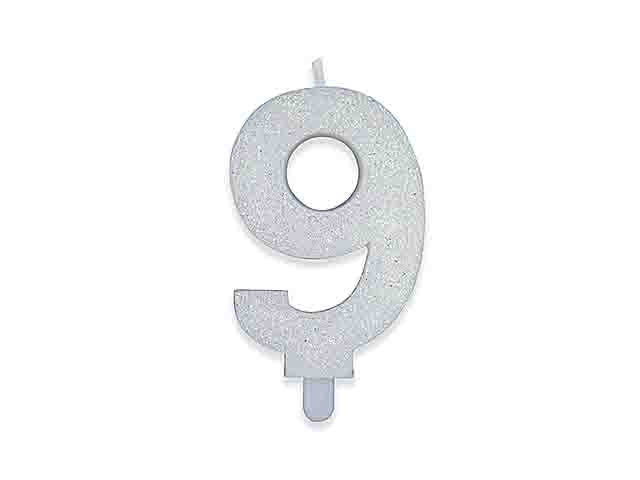 Candelina numerale glitter n9 73879