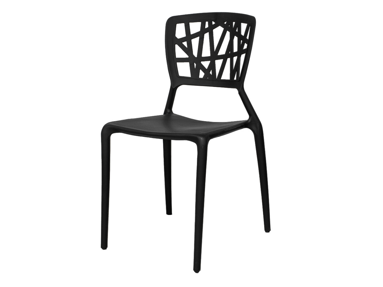 Sedia in plastica nera fissa interno/esterno impilabile moderna 44x47x84 cm Edze - 3M plast