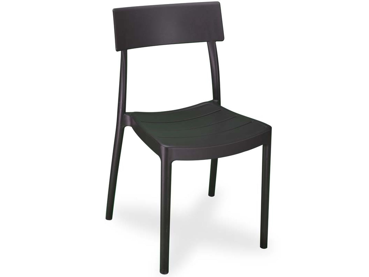 Sedia interno/esterno in plastica antracite roma bistrot, impilabile, 80x49x49 cm Made in Italy - Opera