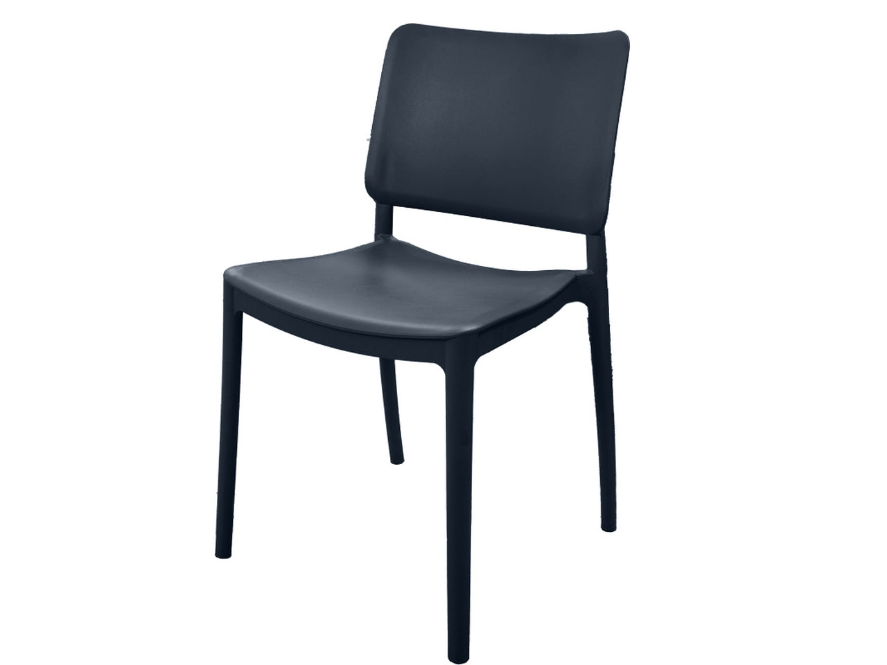 Sedia da esterno antracite in plastica impilabile Rimini Bistrot Made in Italy, 80x49x49 cm - Pas