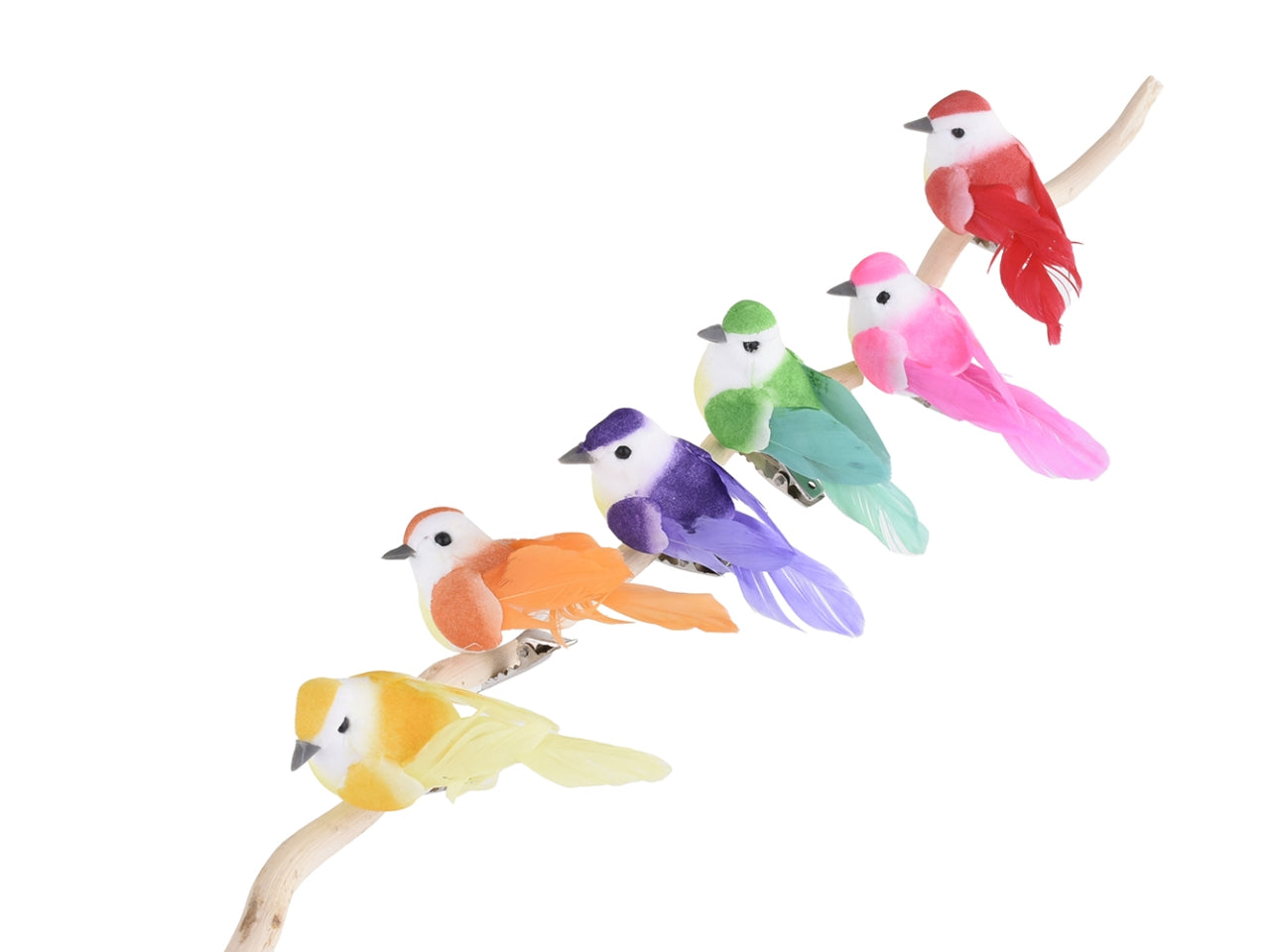 Uccello su clip 7cm 12 uccelli
