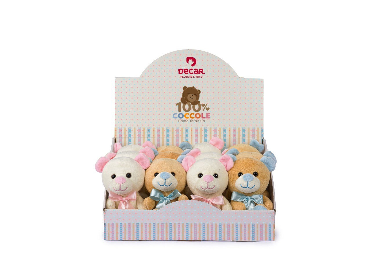 Peluche Orsetto H16Cm Dettgli Rosa Azzurro Assortiti