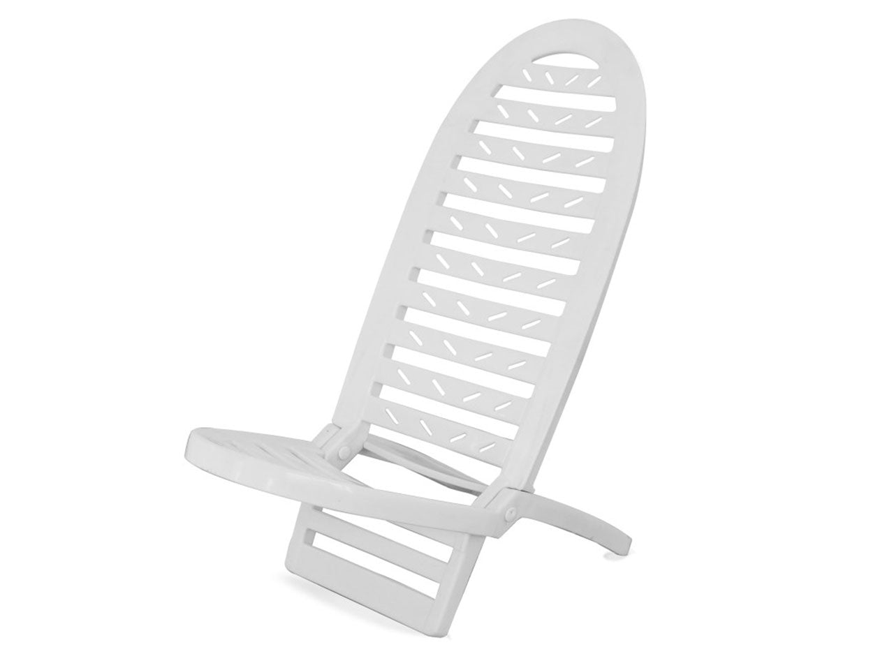 Spiaggina pieghevole bianca in plastica 40x40x86 cm - House & Style