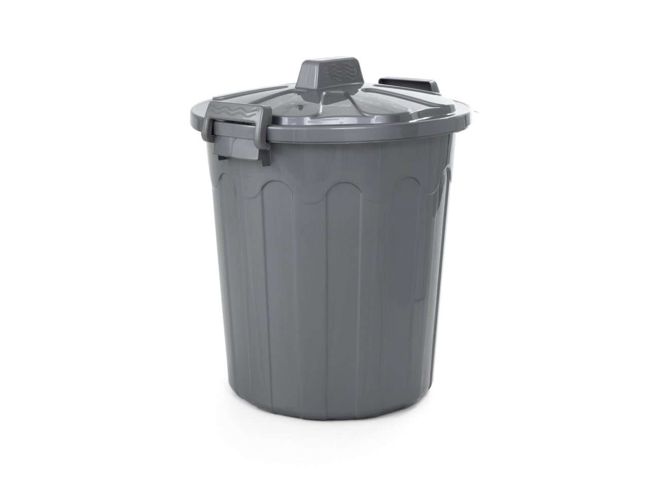 Bidone c/coperchio 50lt silver 7562