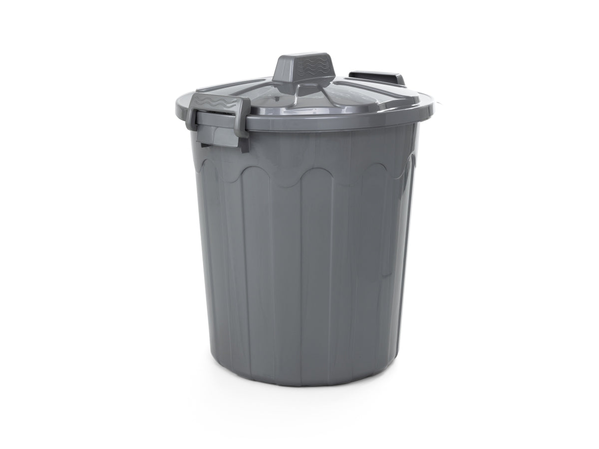 Bidone c/coperchio 50lt silver 7562