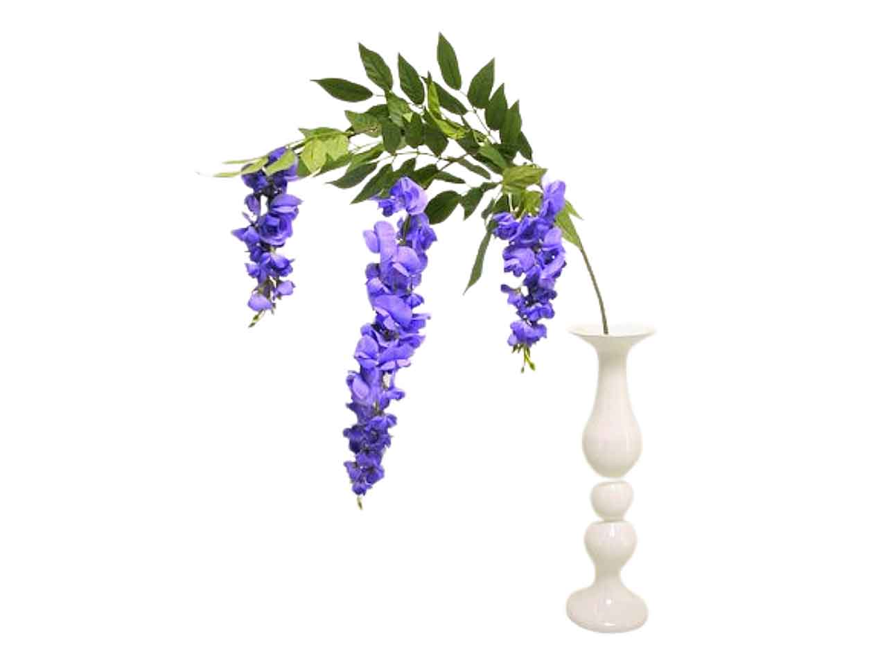 Glicine spruzzato con 3 rami 120 cm di colore lillÃ