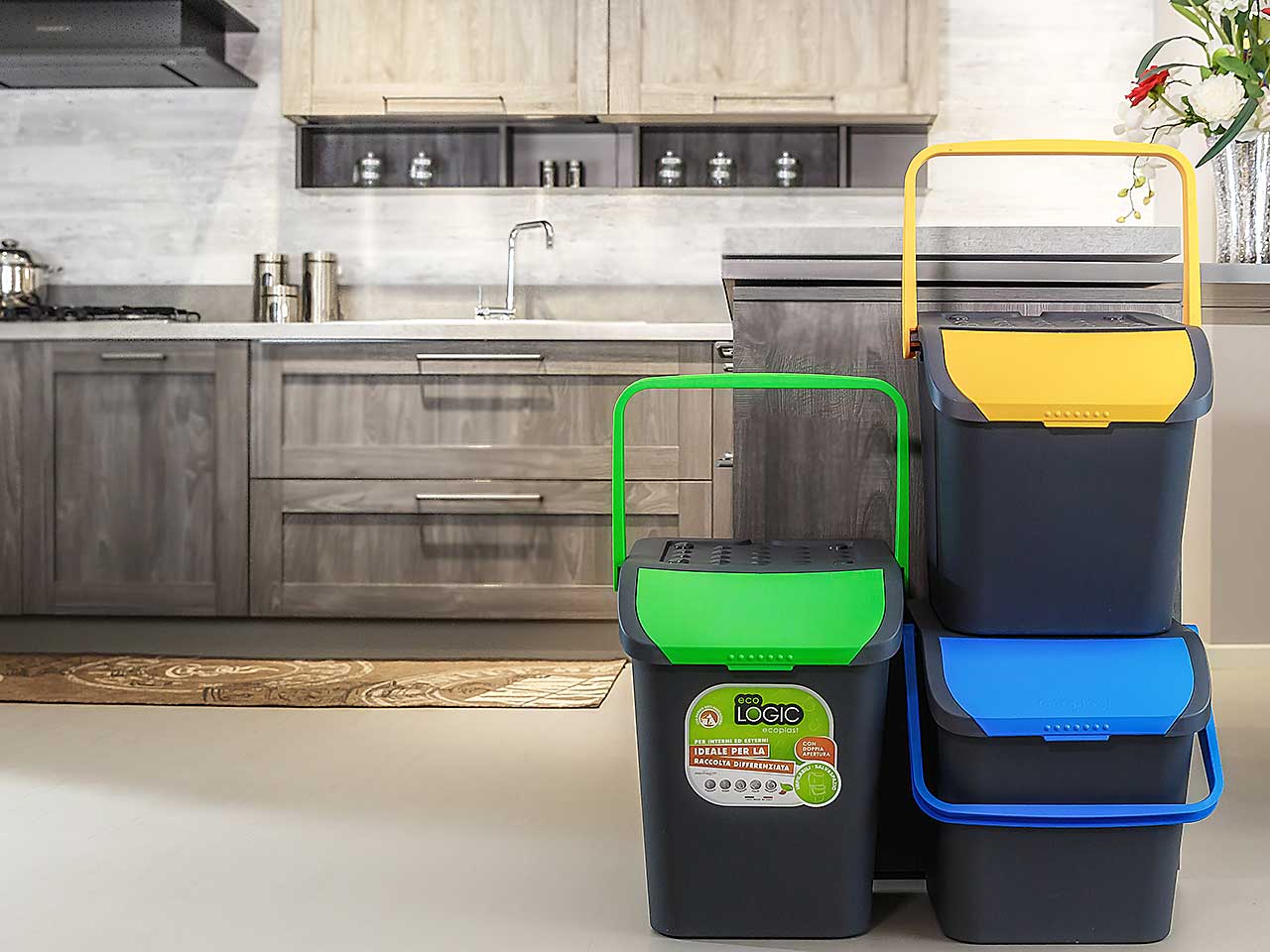 Pattumiera ecologica verde 35lt ec35